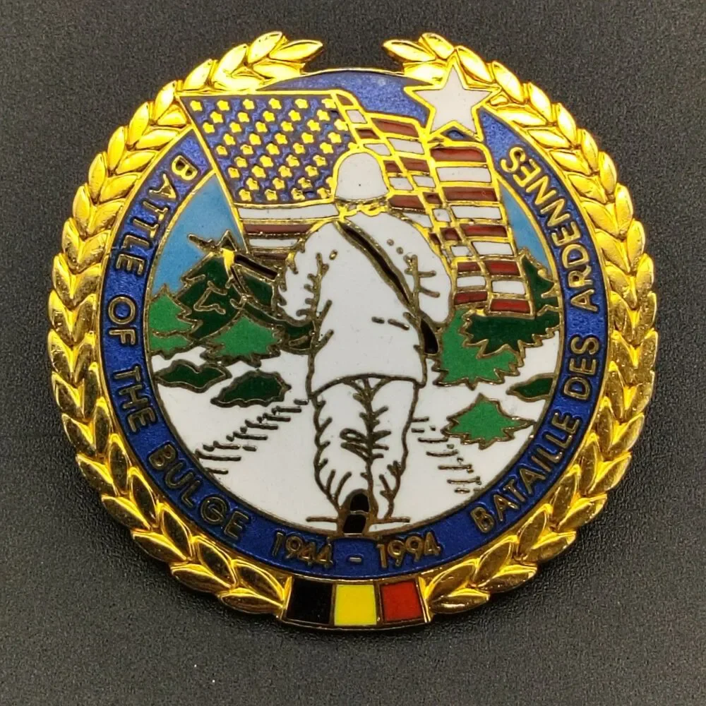 WWII Battle of the Bulge 50th Anniversary Commemorative Pin Badge 1944-1994